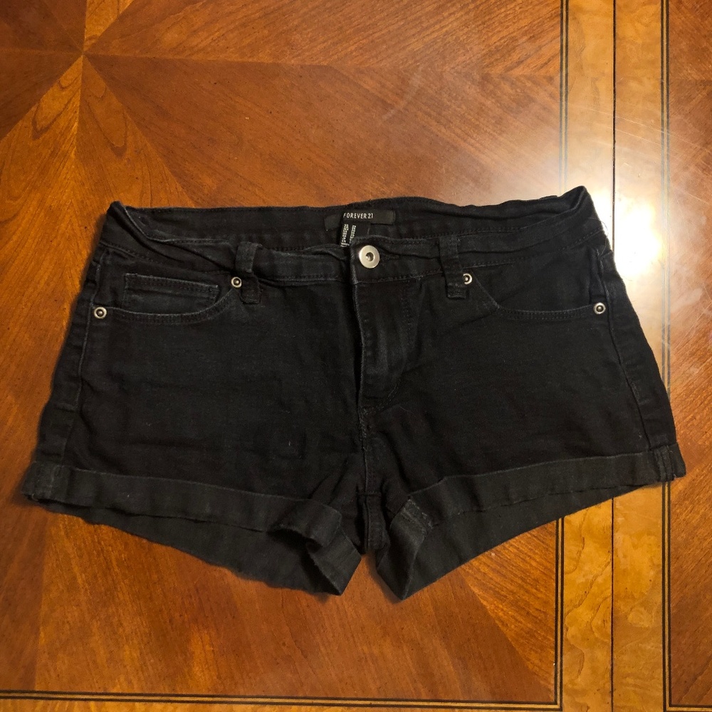 Black Demin Short Shorts